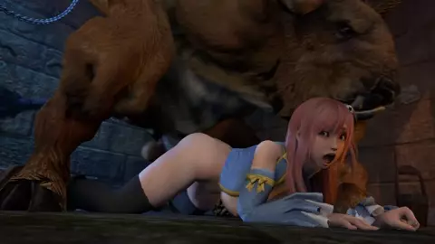 Honoka with a minotaur