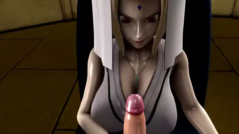 Tsunade gives Naruto a Handjob