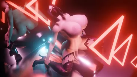 Mileena's Pussy is pulverized into pleasure by A fucking machine then Raven Shows up!