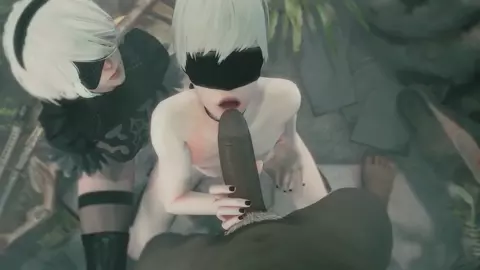 9s Blowjob (Black | White) [IrisNSFW]