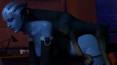 Liara x Dog [Whitetentaclesfm]