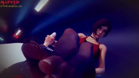 Ada Wong nylon feet sniffing handjob