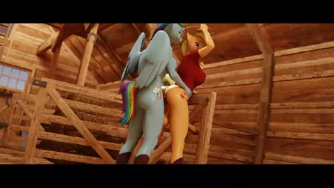 Dash X Applejack Standing Barn [Erostud]