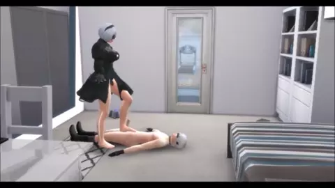 2B 9S Nier Automata facesitting footjob