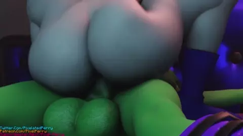 Beast Gal and Raven [Ass Jiggle Focused]
