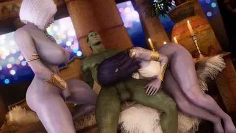 Lesbian Dark Elves Fucks An Orc - Skyrim Porn