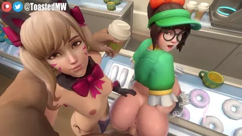 D.Va helps you to fuck Mei (Overwatch)