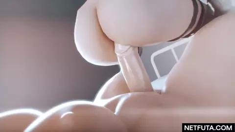 Yorha 2B with a huge futanari
