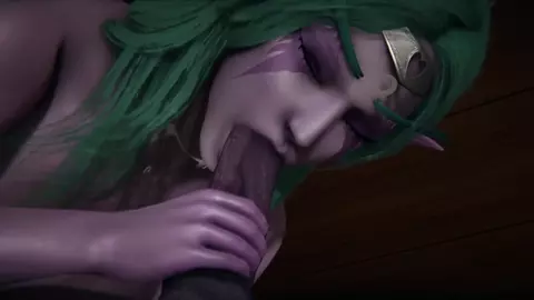 Futa Draenei x Tyrande Whisperwind Blowjob & Missionary