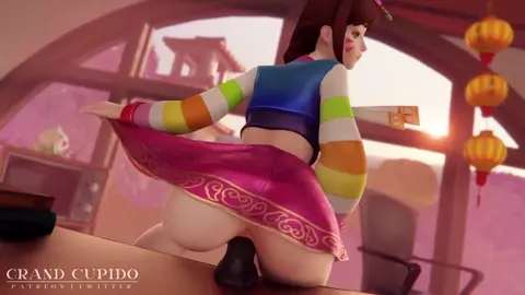 D.va fucks big black dildo [60fps]