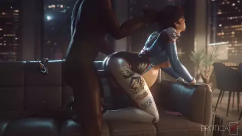D.Va's fan date coffee meet to casting couch 4 months later. (blacked)[VGErotica]