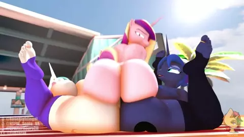 Luna x Celestia x Cadance [2Futa x 1 Female]