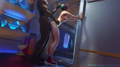 Kiriko's pumping heals Naked (blacked) [Dzooworks]