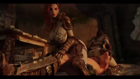 Two adorable Dark Elf Warrior Whores and Powerful Nord Cock Part 1