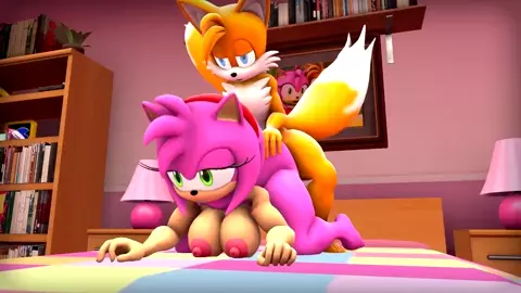 Tails from behind Amy [wector]