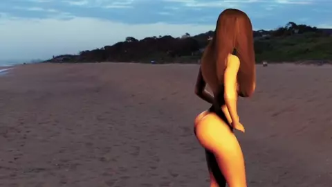 Eileen dances on the beach