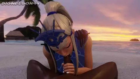 Mizuki's beach blowjob