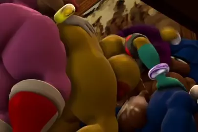 Sonic, Mina and Amy in orgy party [blackchaos64]