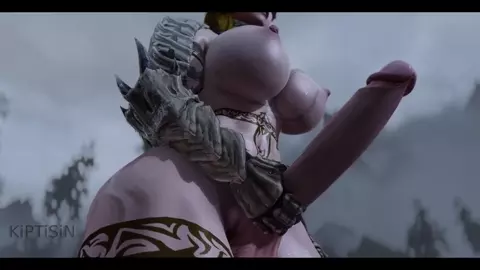 Powerful Futanari Warrior Jerking off her big cock