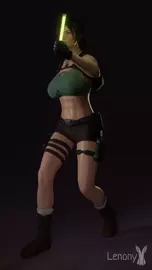 Lara Croft Walk Clothed