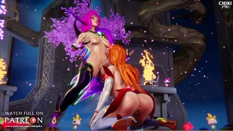Star Guardian Xayah + Miss Fortune Blowjob