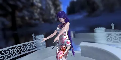 [JUSWE] Raiden Ei Sexy China Dress doing Erotic Dance [4K]