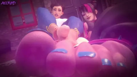 Chun-Li And Juri Vs You [AllFs3D][4K]