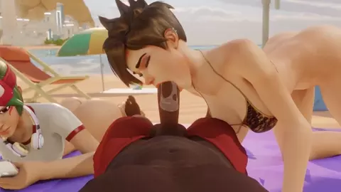 Tracer's beach day (black) [4k][Bewyx]