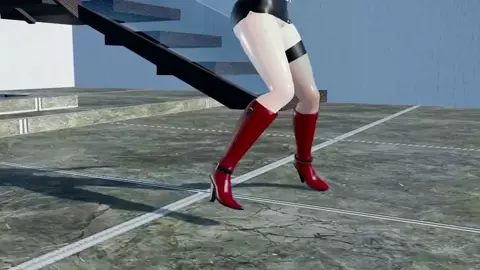 Mirai Akari Dance and Sex Hentai Vtuber Girl Big Boobs MMD 3D Red Boots