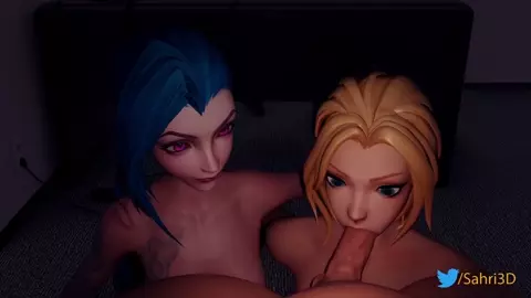 Jinx teaches Lux do a blow