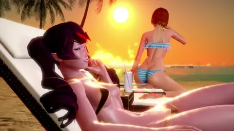 Chilling at the beach with Azraesha and Cait