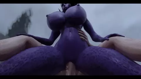 Purple Sexy Dragon Girl And Dragonborn Big Dick