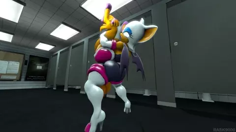 Hyper Futa Rouge the Bat Fucks Femboy Tails Ass