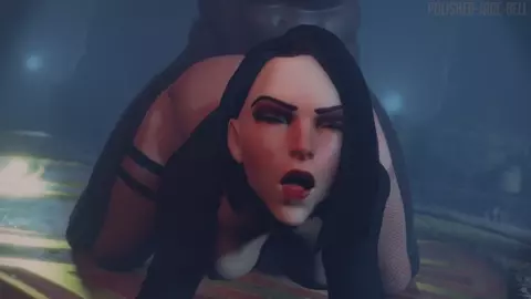 Ashe goes goth, black hair, outfit and getting BLACKED (sound). [Polished Jade Bell]