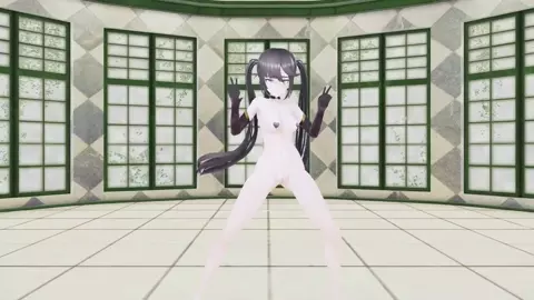Genshin Impact Mona Nude Ghost Dance MMD 3D Black Hair