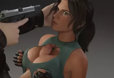 [nagoonimation] Lara Croft forced boobjob