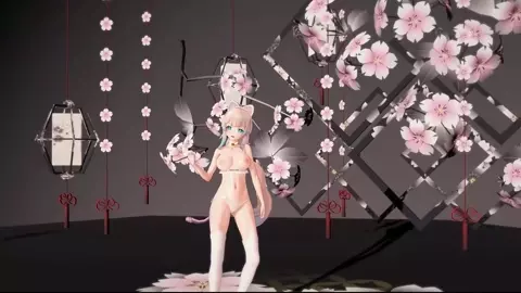 Kokomi Undress Dance Hentai Genshin Impact Catgirl MMD 3D Clear Blue Eyes