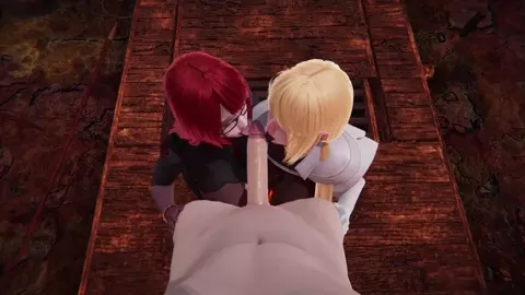 Redhead and Blonde babes took care of a young guy