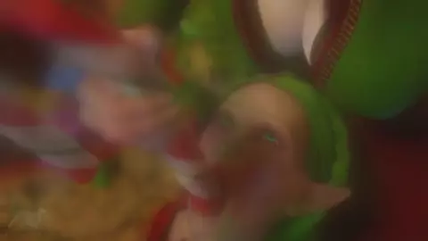 X-Mas Lesbian Elf Candy Cane Throat-Fuck