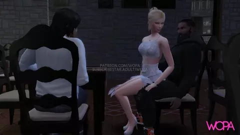 Cuckold masturbates while BBC fucks his blonde wife in the restaurant