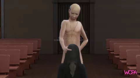 Innocent nun spied priest and then went to suck his dick with great desire