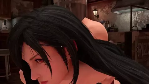 Tifa's thigh muscle training