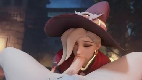 Witch Mercy Rain Blowjob [4K]