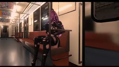 Perverted Futa jerks off on train going home