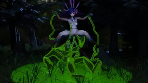 Zac playing around with neeko in the forest