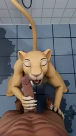 Nala in the shower