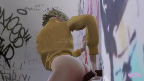 Naughty blonde having interracial sex in glory hole