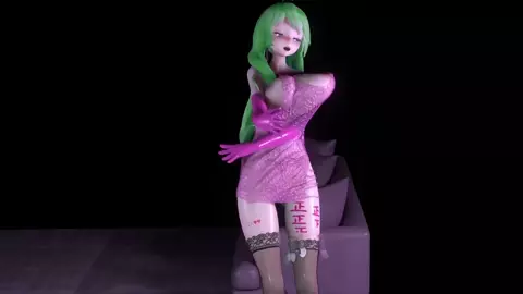 Hatsune Miku Sex Dance Vocaloid Hentai Sugar Free Song Tatto Girl Big Boobs MMD 3D