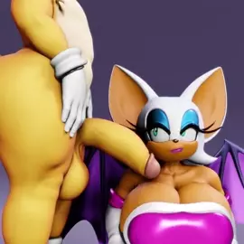 Tails cum on Rouge's Breast