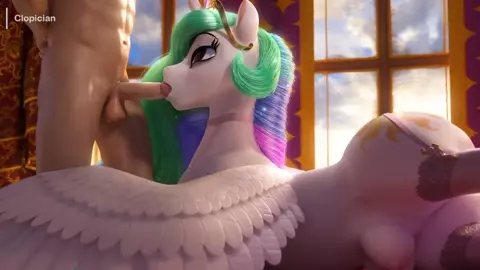 Clopician - Celestia Deepthroat Blowjob